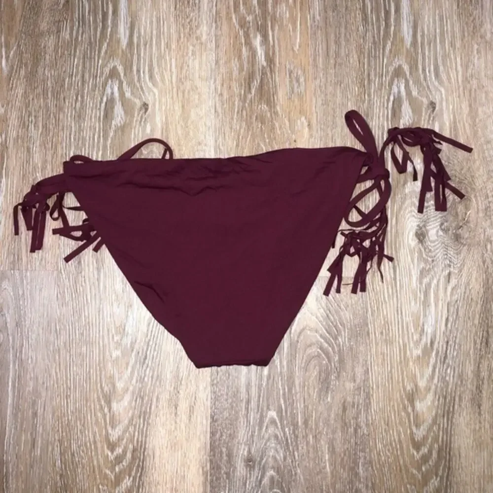 BECCA Dakota Side Tie Bikini Bottom in Cabernet Small NWT
